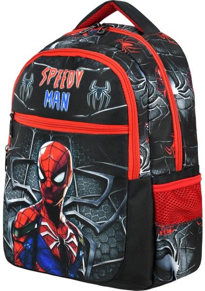 Speedy Man Desenli Ilkokul Çantası Beslenme Çantalı 25207 modelleri