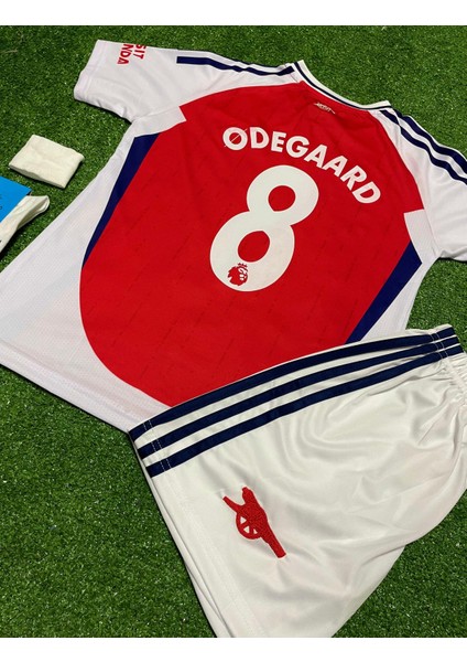 Arsenal 2024/25 Sezonu Martin Ødegaard Iç Saha Çocuk Forması 4'lü Set