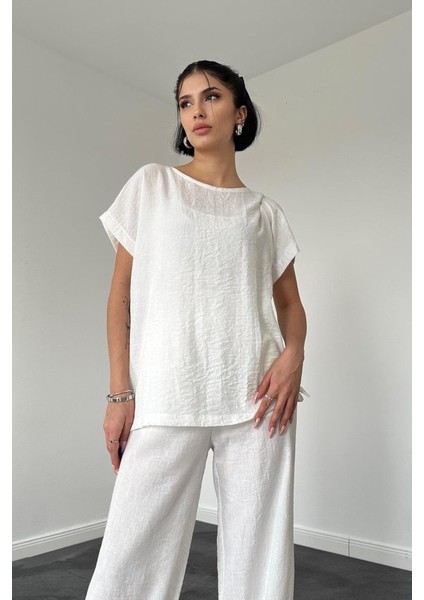 Grip&hug Beyaz T-Shirt ve Pantolon Takım