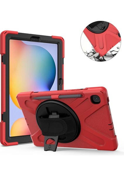 Samsung Galaxy P610 Tab S6 Lite 10.4 Kılıf Amazing Tablet Kapak - Kırmızı Zrnet