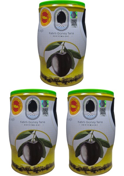 L Boy Sofralık Siyah Zeytin 1 kg x 3 Adet