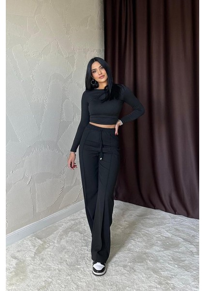 Grip&hug Siyah Bel Büzgülü Pantolon