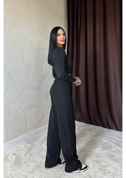 Grip&hug Siyah Bel Büzgülü Pantolon
