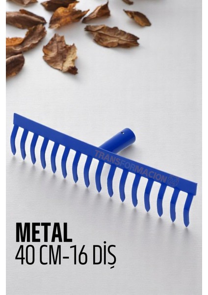 Metal Bahçe Tırmığı - Yaprak Toplama Tırmığı Dayanıklı Tırmık 16 Diş 40 cm 721687