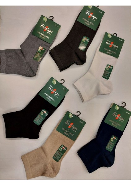 Unisex Bambu Naylonsuz Yarım Konç Çorap 6'lı