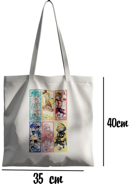 Project Sekaı Hatsune Miku Bez Çanta 35X40CM - Anime Çanta - Tote Bag