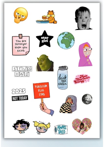 Komik Sticker Telefon Laptop Notebook Tablet Defter Matara Stiker Etiket