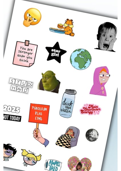 Komik Sticker Telefon Laptop Notebook Tablet Defter Matara Stiker Etiket modelleri
