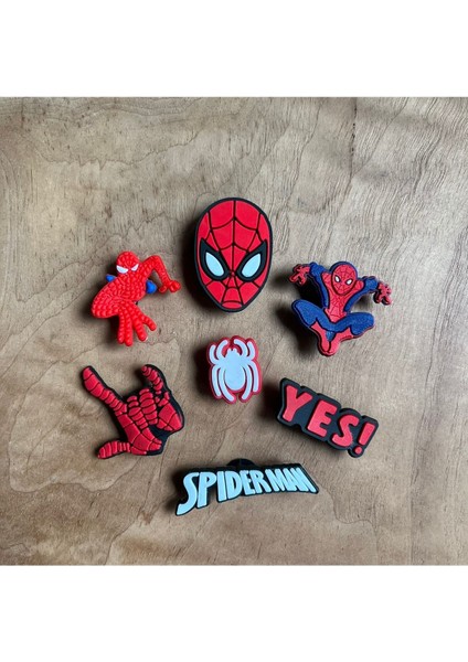 Jibbitz Terlik Süsü 7' Li Set Örümcek Adam ,spiderman Temalı