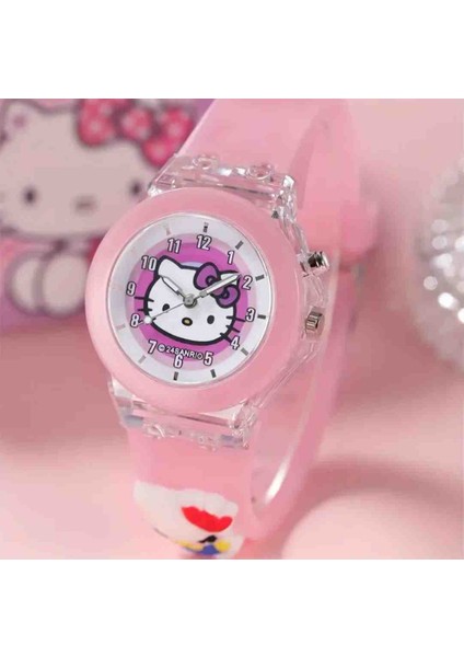 Işıklı Sanrio Cinnamoroll Kuromi My Melodi Hello Kitty Tarçın Rulosu Kol Saati ( Tarçın )