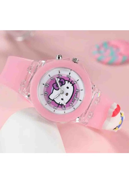 Işıklı Sanrio Cinnamoroll Kuromi My Melodi Hello Kitty Tarçın Rulosu Kol Saati ( Tarçın ) modelleri