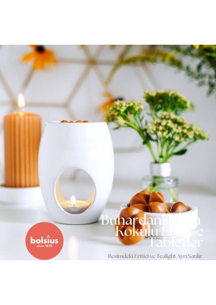 Bolisus | Kokulu Buhardanlık Eritme Mum Tableti - Vanilya - 2-3 Kere Eritme ile Yakl 25 Saat Koku