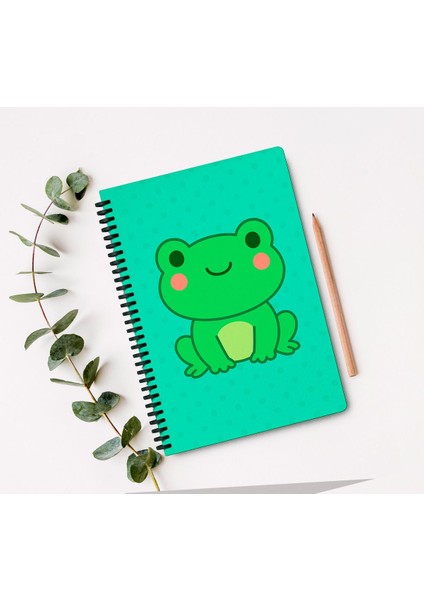 Kurbağa Baskılı A5 Çizgisiz Defter