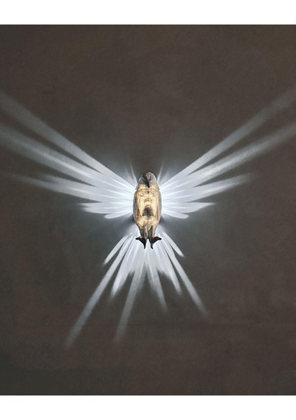 Kartal Figürlü Duvar Lambası – LED Aydınlatmalı 3D Dekoratif Kuş Tasarımı