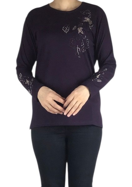 Kadın Önü ve Kolları Işlemeli ve Taşlı Bluz fiyatları