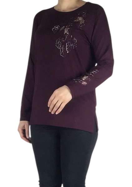 Kadın Önü ve Kolları Işlemeli ve Taşlı Bluz fiyatları