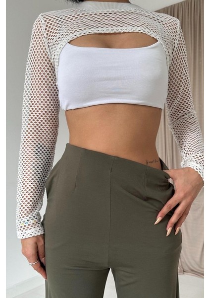 Grip&hug Haki Pensli Lastik Detaylı Pantolon