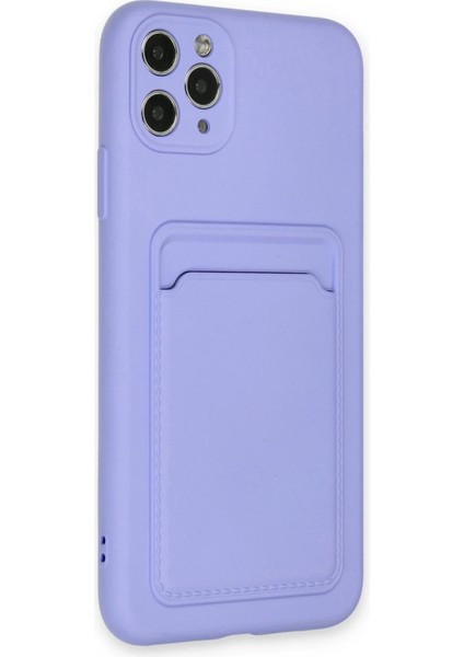 Apple iPhone 11 Pro Max Kılıf Kelvin Kartvizitli Silikon - Lila Zrnet