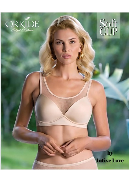 Orkide Kutulu Önü Fileli Balensiz Desteksiz Ultra Rahat Soft Cup Günlük Sütyen