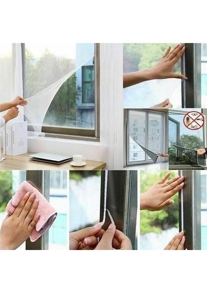 Buffer® Tüm Cam Pencere Kapılara Uyumlu Çift Kanat Pencere Sinekliği