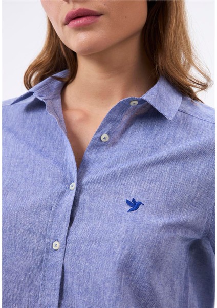 Kadın Uzun Kol Keten Gömlek modelleri