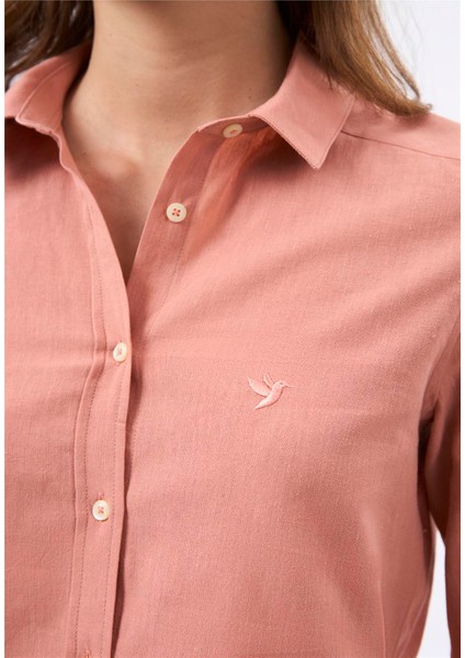 Kadın Uzun Kol Keten Gömlek modelleri