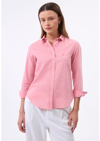 Kadın Uzun Kol Keten Gömlek