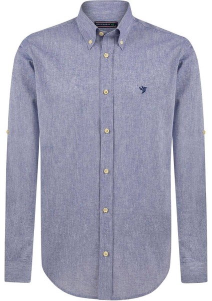 Erkek Uzun Kol Keten Gömlek