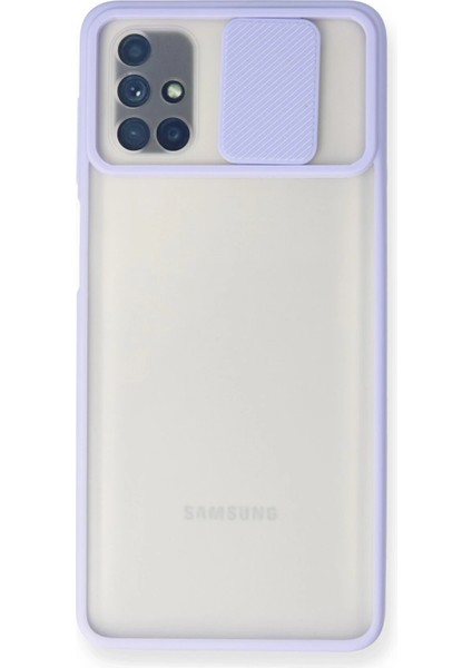 Samsung Galaxy M51 Kılıf Palm Buzlu Kamera Sürgülü Silikon - Lila Zrnet