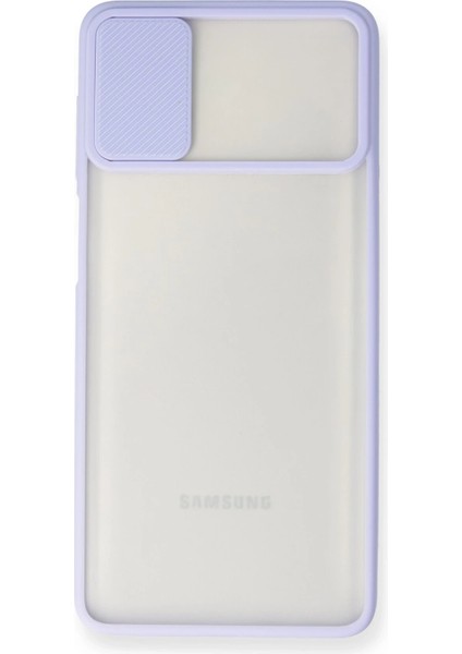 Samsung Galaxy M51 Kılıf Palm Buzlu Kamera Sürgülü Silikon - Lila Zrnet
