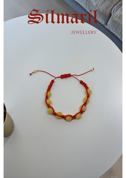 Kaymaklı Kehribar Taşlı Parlak Ipli El Yapımı Bileklik – Silmaril Jewellery modelleri