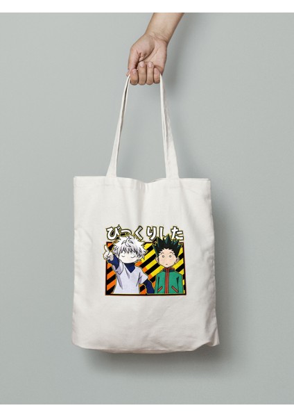 Hunter x Hunter Killua x Gon Bez Çanta 35X40CM - Anime Çanta - Tote Bag- Sevimli Çanta