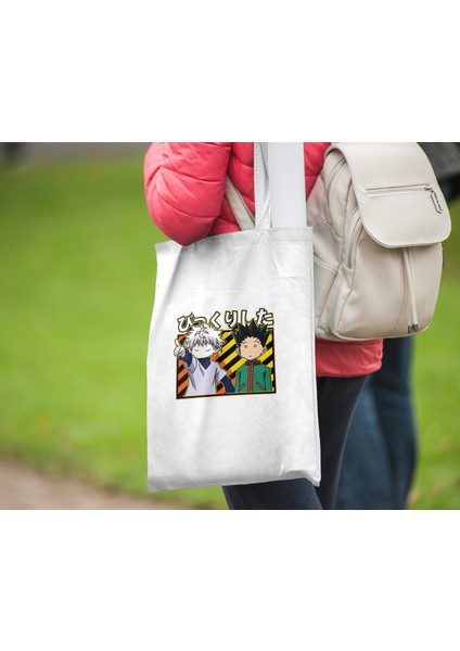 Hunter x Hunter Killua x Gon Bez Çanta 35X40CM - Anime Çanta - Tote Bag- Sevimli Çanta