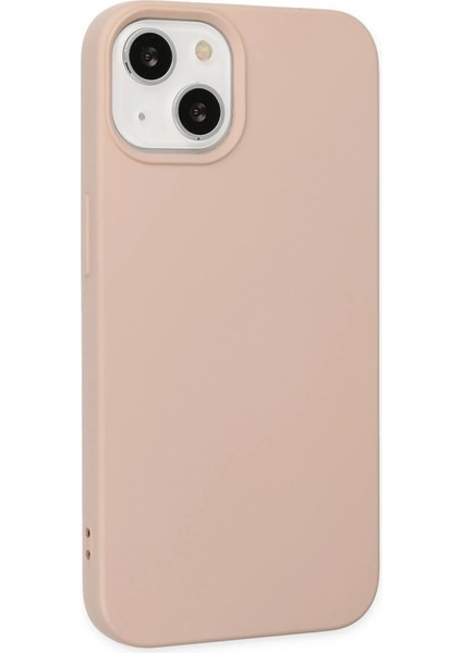 Apple iPhone 14 Plus Kılıf Nano Içi Kadife Silikon - Pudra Zrnet