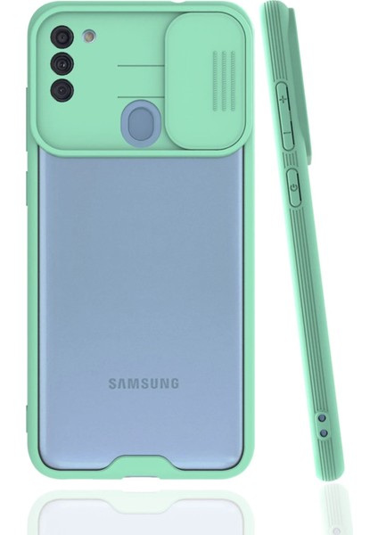 Samsung Galaxy A11 Kılıf Platin Kamera Koruma Silikon - Açık Yeşil Zrnet