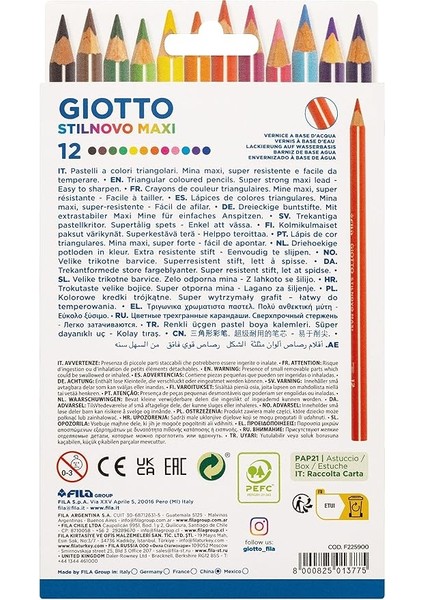 Stilnovo Maxi Colours Kuru Boya 12'li