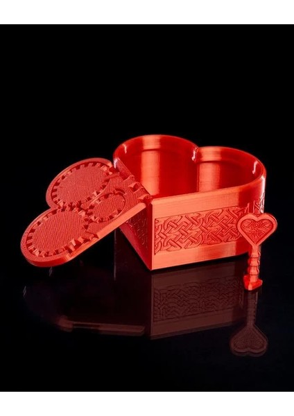 Çark Kilitli Kalpli Hediyelik Kutu