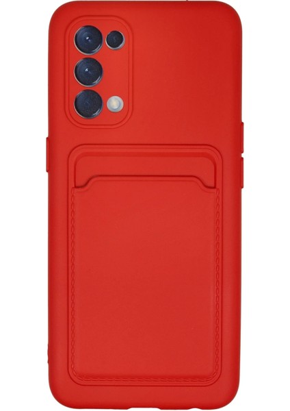 Reno 5 Kılıf Kelvin Kartvizitli Silikon - Kırmızı Zrnet