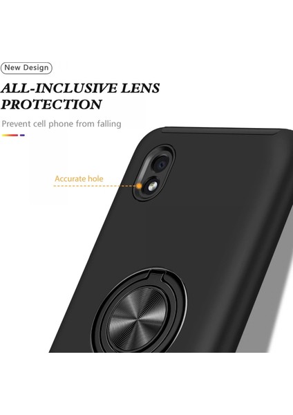 Samsung Galaxy A01 Core Kılıf Elit Yüzüklü Kapak - Siyah Zrnet
