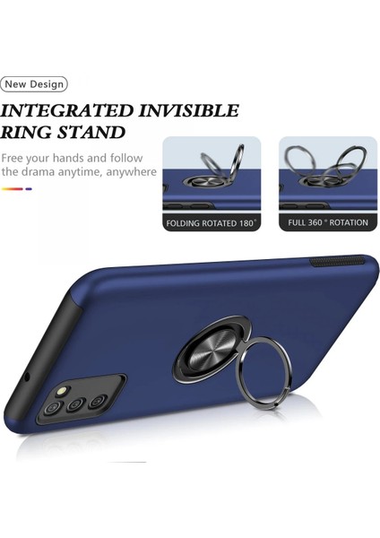 Samsung Galaxy A02S Kılıf Elit Yüzüklü Kapak - Lacivert Zrnet modelleri