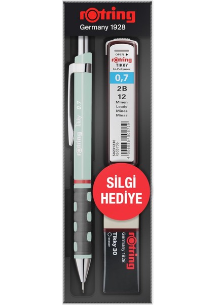Tıkky Min Silgi 3'lü Okul Seti- 0.7 Opal Mavi