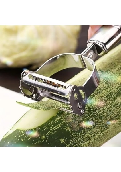 Metal Saplı Paslanmaz Çelik Çift Taraflı Soyacak Sebze ve Meyve Soyucu Pratik Soyacak