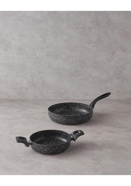 Home Granada Alüminyum 2 Parça Tava-Sahan Seti 20X26 cm Siyah