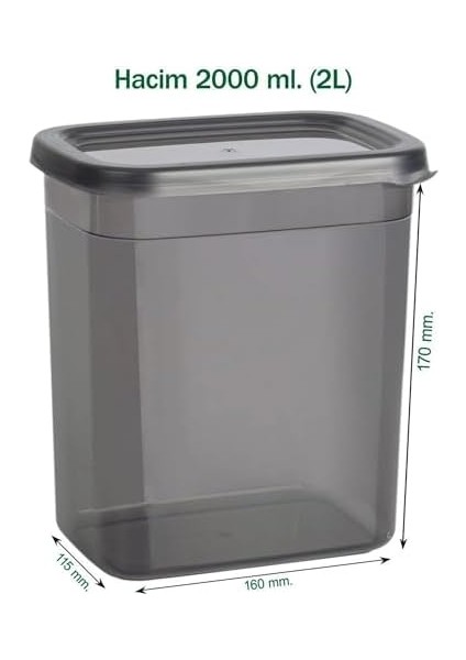 Adet 12 Parça Etiket Hediyeli 2000 Ml. Sızdırmaz Kapaklı Erzak Bakliyat Saklama Kabı Çeyiz Seti
