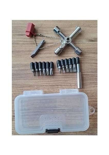 Kombine Pano Anahtarı Seti Fonksiyonel 15 Parça Elektrik Dolap Kilit Için Bits Uçlu Anahtar Seti