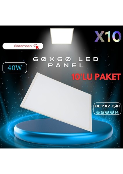 60X60 LED Panel Beyaz 10'lu 40W Noas