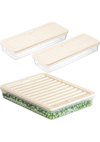 Buzdolabı Organizeri, Buzdolabı Için Çok Amaçlı Saklama Kabı, Fresh Box, Şeffaf ve Ayarlanabilir, Gıdaları Taze Tutma Özelliği, Mutfak Düzenleyici (4740 ml Beyaz)
