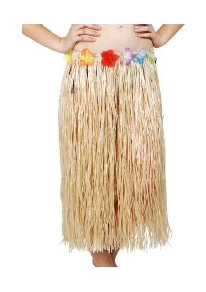 Hawaii Tarzı Hula Eteği – 60 cm Hasır Natural Etek