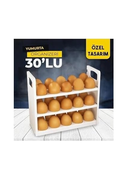 Yumurtalık Buzdolabı Raf Düzenleyici 30'lu Yumurta Kutusu