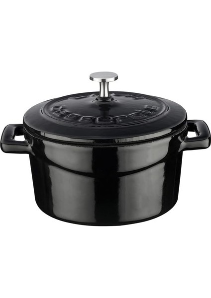 Metal Döküm Mini Tencere, Trendy, 10 Cm, 0.35 L Hacim, Siyah
